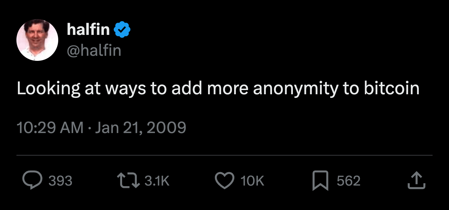 hal finney tweet privacy